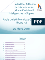 Universidad Del Atlántico Facultad de Educación Lic. Educación Infantil Inteligencias Múltiples Angie Julieth Mendoza Camargo Grupo 42 20-Mayo-2018