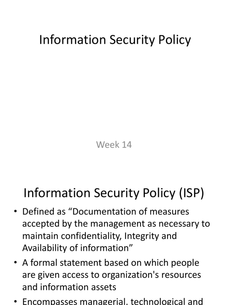 Information Security Policy Overview | PDF | Information Security ...