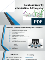 Database Security, Authorization, & Encryption: Sahil Bhagat