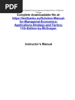 Solution Manual For Managerial Economics Applications Strategy and Tactics 11th Edition by McGuigan