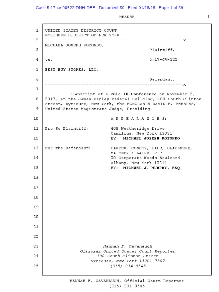 Transcript Discovery (Law) Deposition (Law)