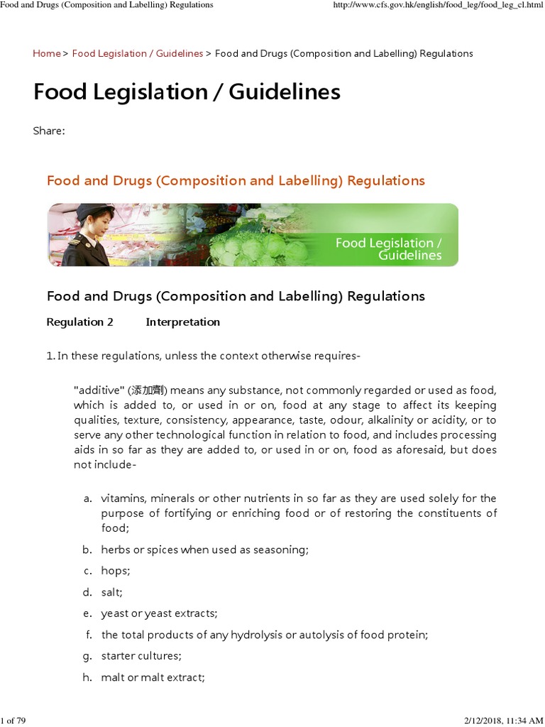 Food Composition and Labelling Regulations | PDF | Yeast | Food And Drink