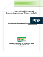 Orientaciones Metodológicas para La Formulación Profesional Del Proyecto ExEB VE