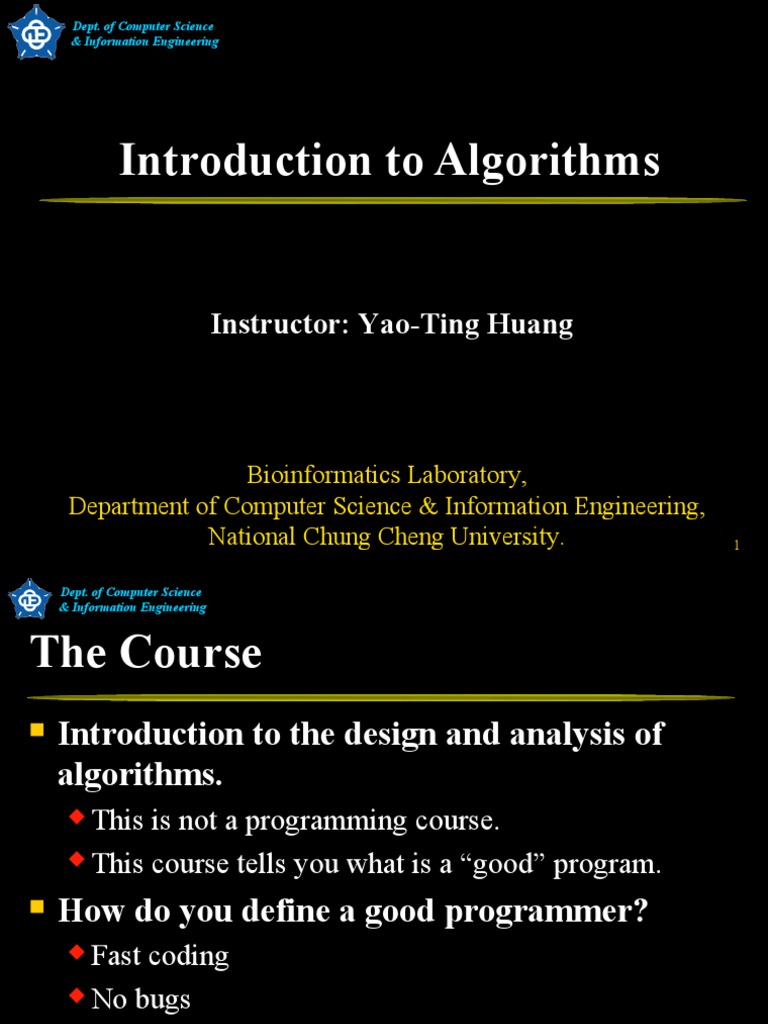 1. Introduction to Algorithms | Computer Program | Algorithms