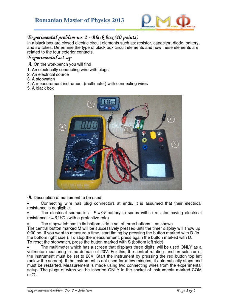 Experimental Problem 2 Solution Pdf Electrical Network Capacitor