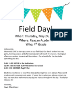 Field Day Parent Letter