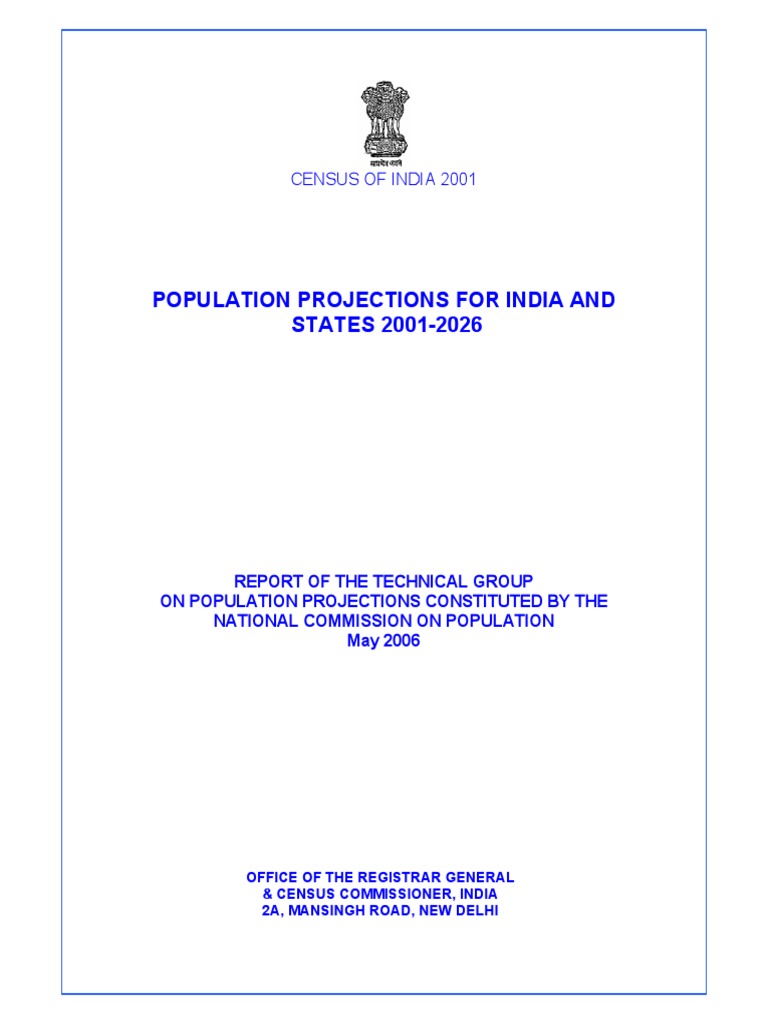 Population Projection Report (2001-2025) | PDF | Social Science