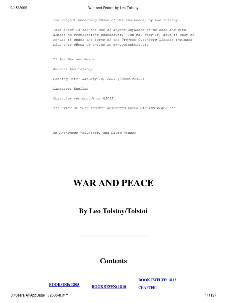 War and Peace by Leo Tolstoy | PDF