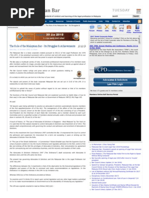 The Malaysian Bar The Role Of The Malaysian Bar Its Struggles Achievements Solicitor Advocate