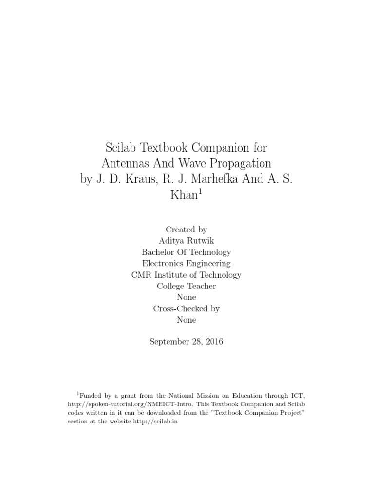 Antennas and Wave Propagation J. D. Kraus, R. J. Marhefka and A. S