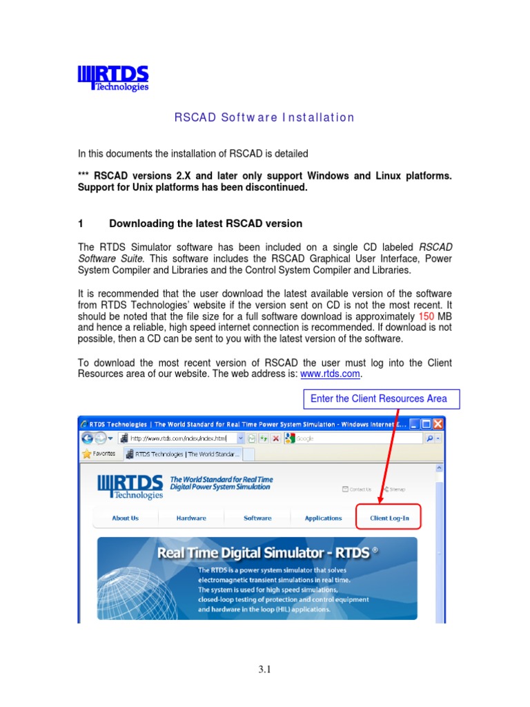 Installation of RSCAD | PDF | Installation (Computer Programs) | Websites