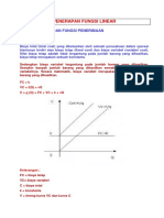 Penerapan Fungsi Linear 1. Fungsi Biaya