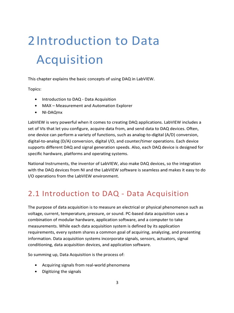 Data Acquisition in LabVIEW PDF Data Acquisition Analog To