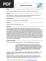 Norma Regulamentadora Da Segurança e Saúde No Trabalho Na Indústria Química