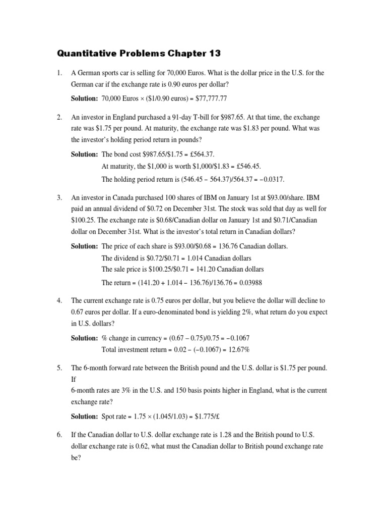 Currency Exchange Rate Calculations | PDF | Euro | Japanese Yen