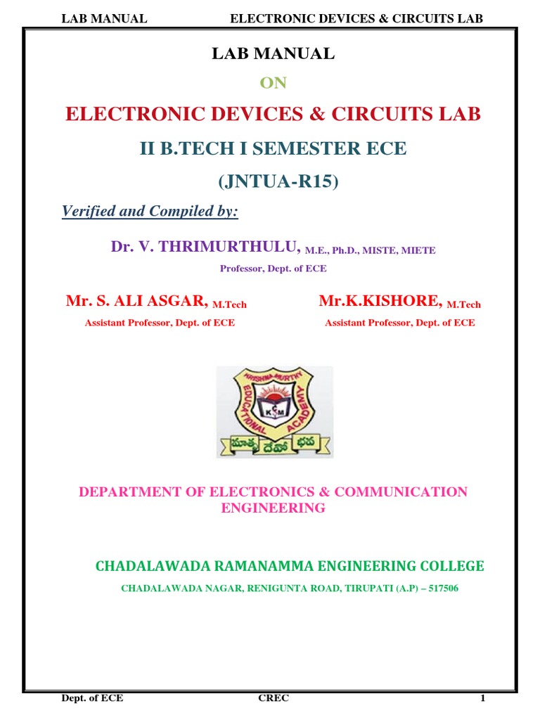 EDC Lab Manual PDF Rectifier Field Effect Transistor