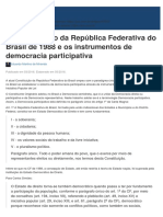 A Constituição Da República Federativa Do Brasil de 1988 e Os Instrumentos de Democracia Participativa