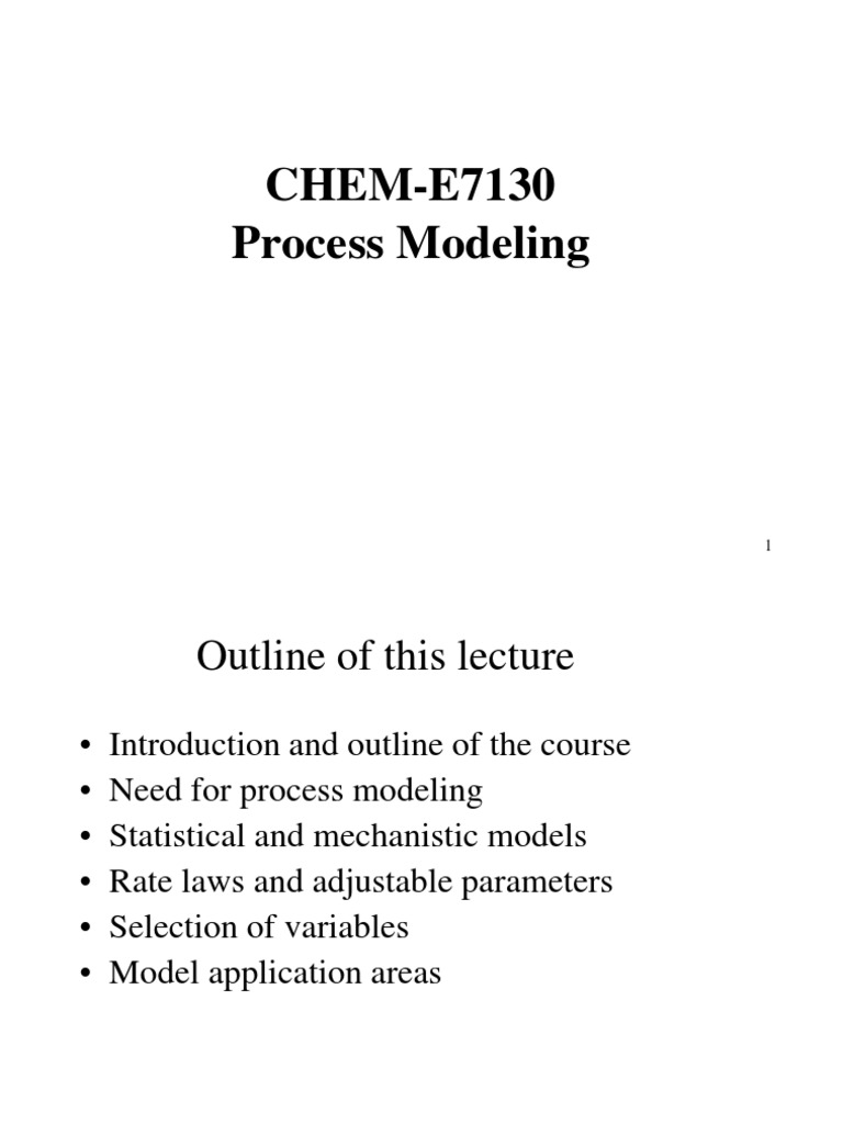 Process Modeling in Chemical Engineering | PDF | Mathematical ...