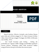 Missed Abortion: Case Report Science