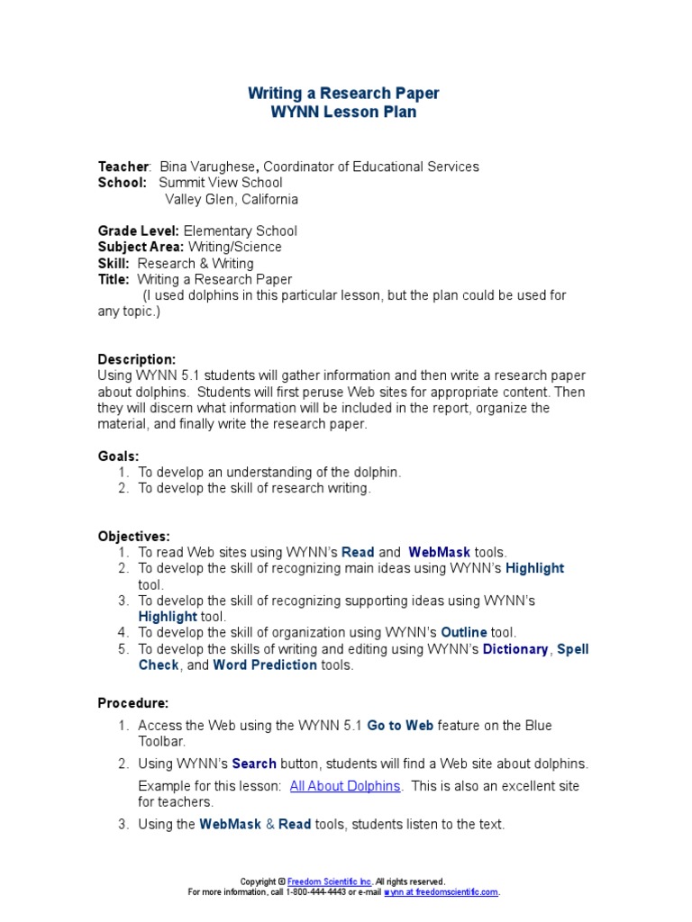 Writing A Research Paper  PDF  Academic Publishing  World Wide Web