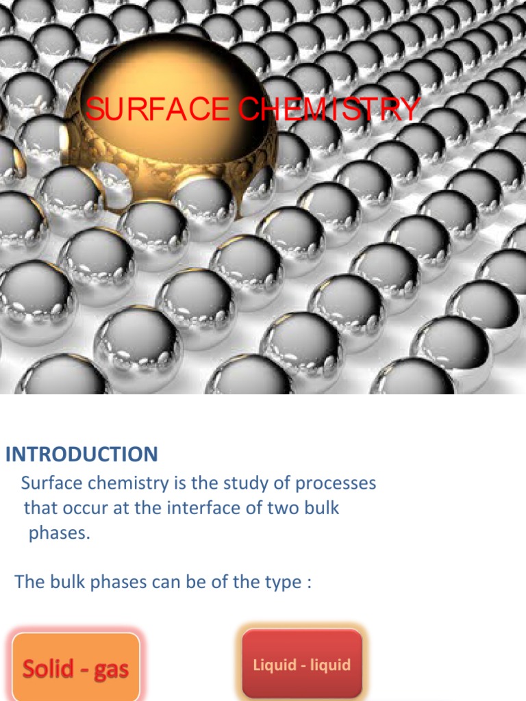 Surface Chemistry | PDF | Adsorption | Emulsion
