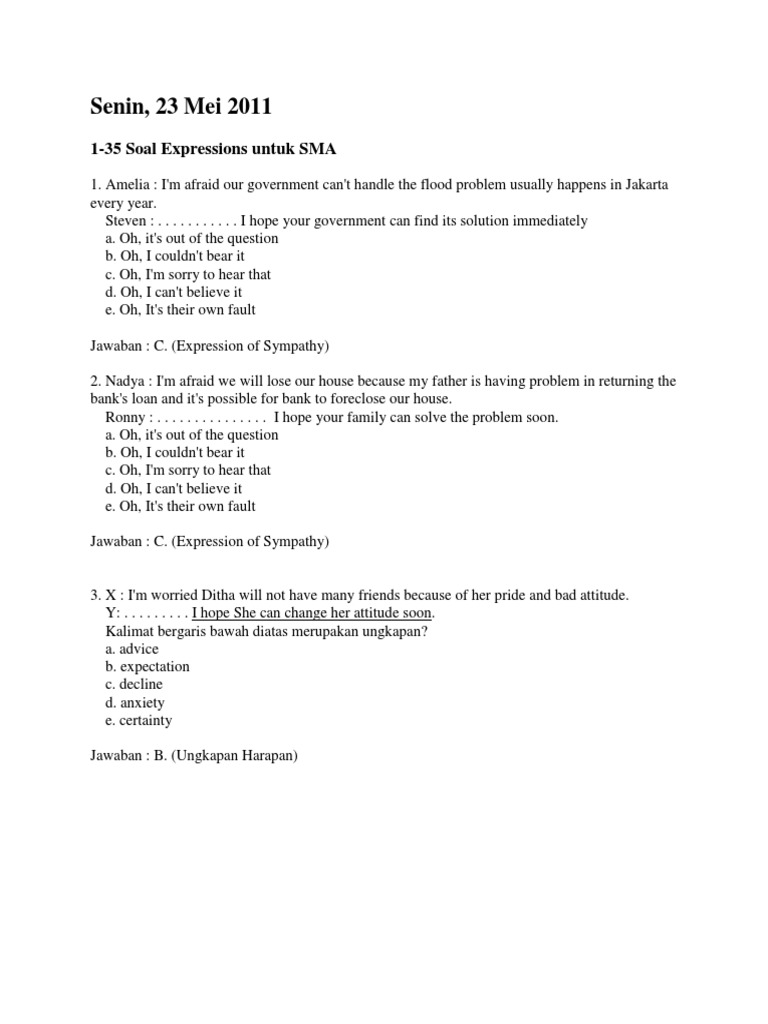 Soal Expression Bag 1