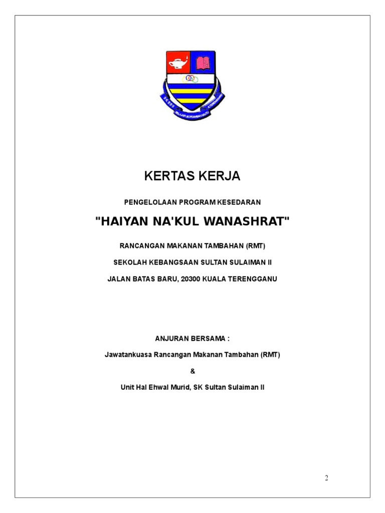 Pengelolaan RMT di SK Sultan Sulaiman II | PDF | Pengembangan Diri