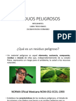 Clasificación Cretib y Onu de Manejo de Residuos Peligrosos