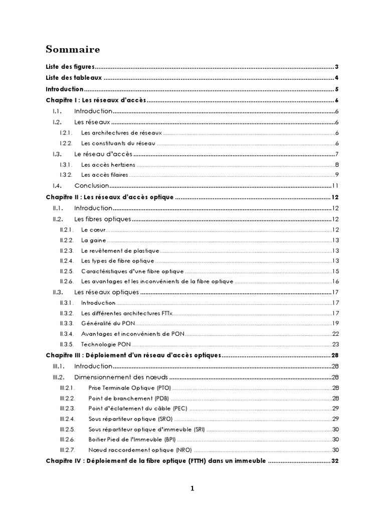 Rapport de Stage  PDF  FTTx  Fibre optique