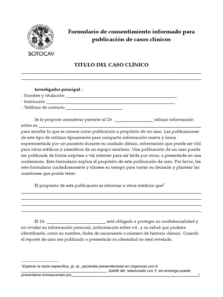 Consentimiento Informado para Publicación de Caso Versíon Definitiva