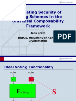 Evaluating Security of Voting Schemes in The Universal Composability Framework