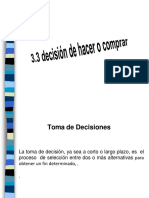 Toma de Decisiones Sobre Fabricar o Comprar