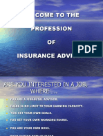Welcome To The Profession OF Insurance Advisor