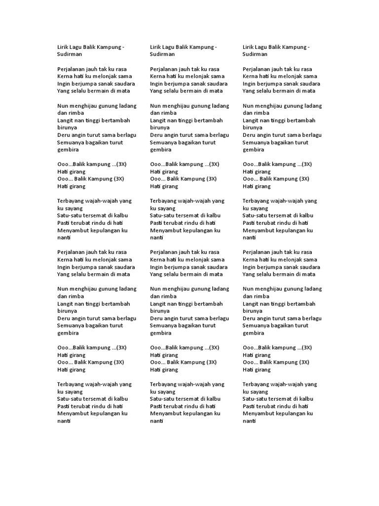 29++ Lirik lagu balik kampung info