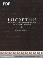 David N. Sedley - Lucretius and The Transformation of Greek Wisdom