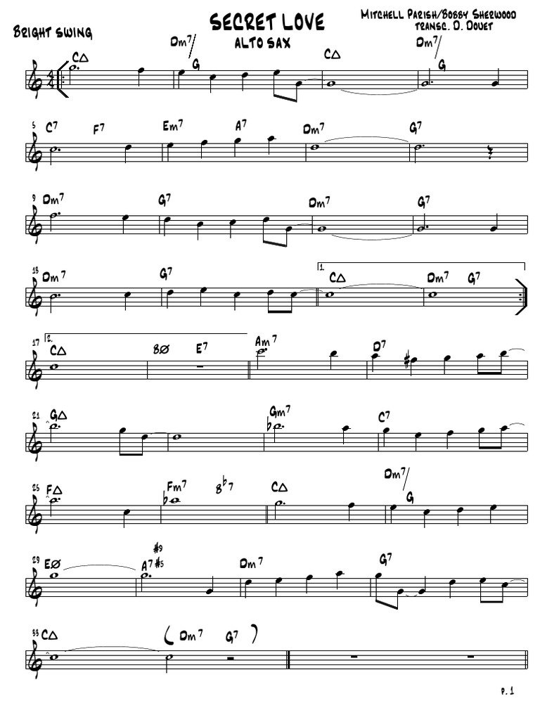 Secret Love Alto Sax Eb PDF