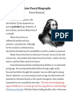 Blaise Pascal Biography - Pascal Hayward