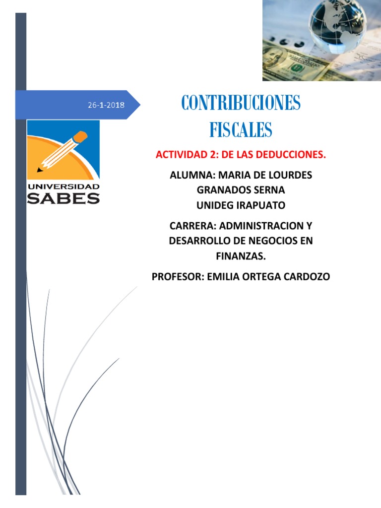 Deducciones Fiscales para Personas Morales | PDF | Impuesto sobre la ...