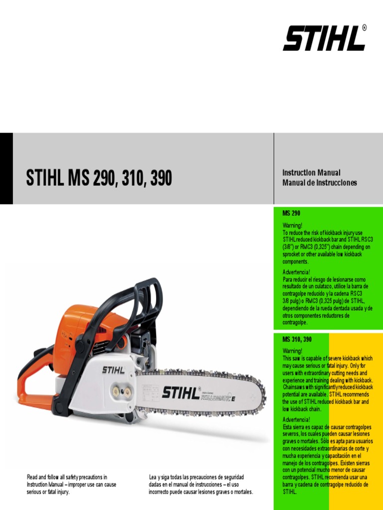 ms_390 Stihl Chainsaw manual Manufactured Goods Nature Free 30