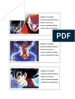 Etiquetas de Goku