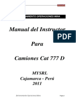 Guía de operación segura del camión Cat 777D