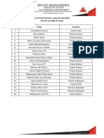 Daftar Seleksi Lolos Banwas PMB FT 2018
