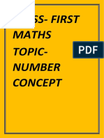 TOPIC NUMBER CONCEPTS, Class - 1st, Maths