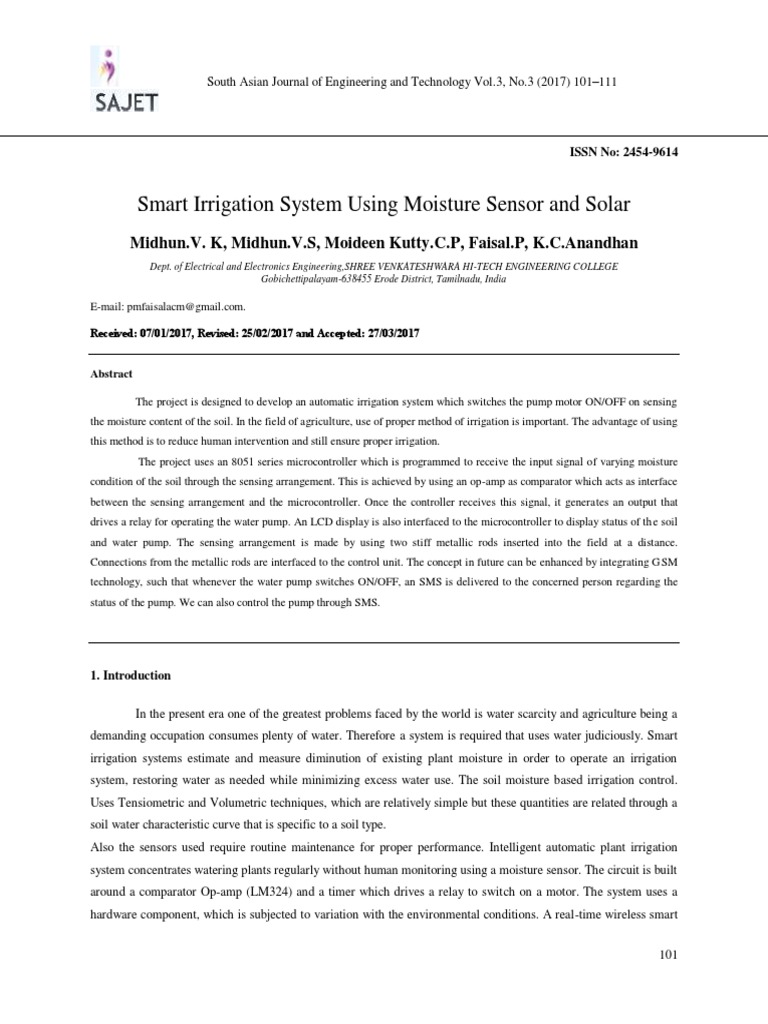 Solar-Powered Smart Irrigation System | PDF | Solar Power | Solar Panel