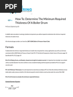 How To Determine The Minimum Required Thickness of A Boiler Drum