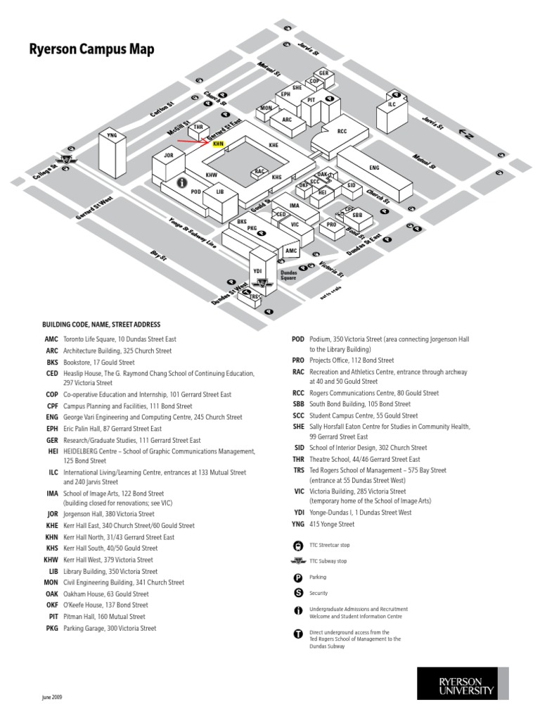 Ryerson Campus Map PDF Electric Public Transport Passenger Rail