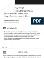 Aire de Mina Y Sus Componentes Principales Ecuación de Continuidad Leyes Básicas para El Aire