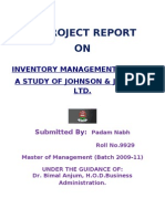 Final Project On Inventory Management in Johnson & Johnson