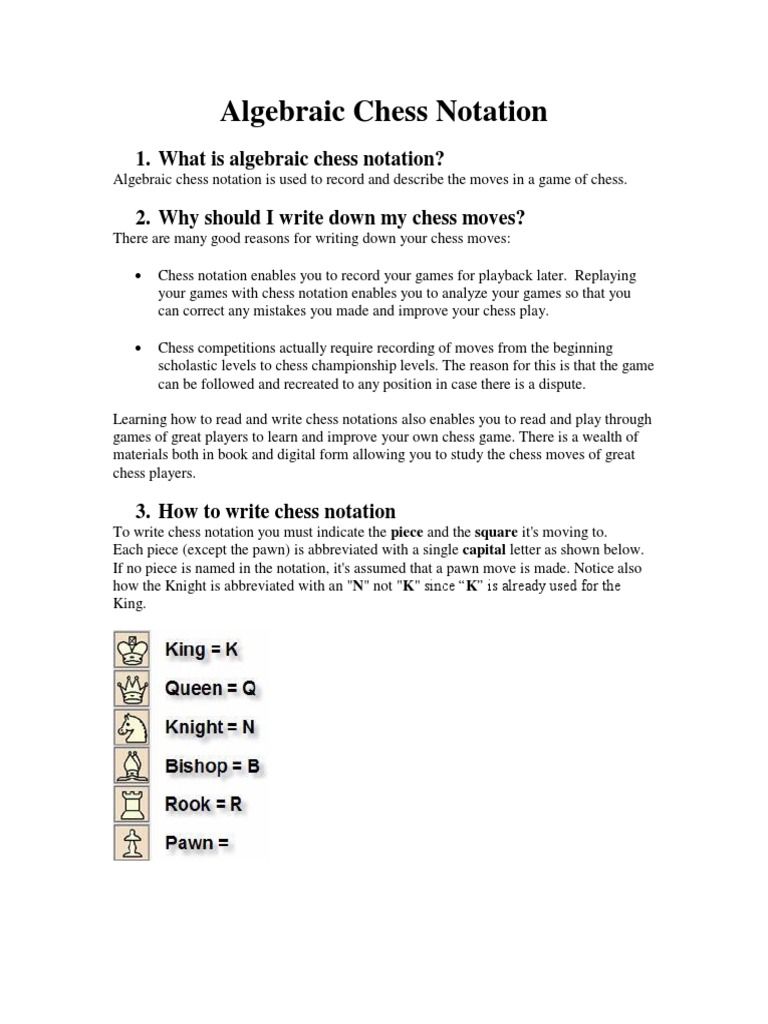 algebraic chess notation pdf