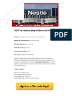 Convocatoria Laboral - Nestle Busca 420 Empleados para Inicio Laboral Inmediato, Aplica Aqui PDF